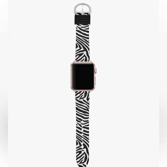 Kate Spade New York Zebra Stripe Silicone 38/40/41mm Band For Apple Watch - Picture 3 of 6